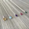 Korte ketting druppel hanger citrien amazoniet amethyst groene onyx 925 zilver 2