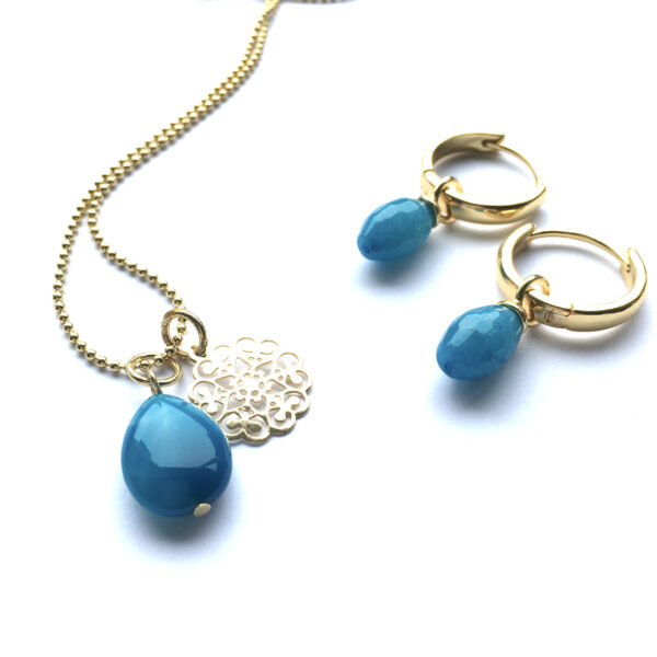 Sieraden set Blue goudkleurig