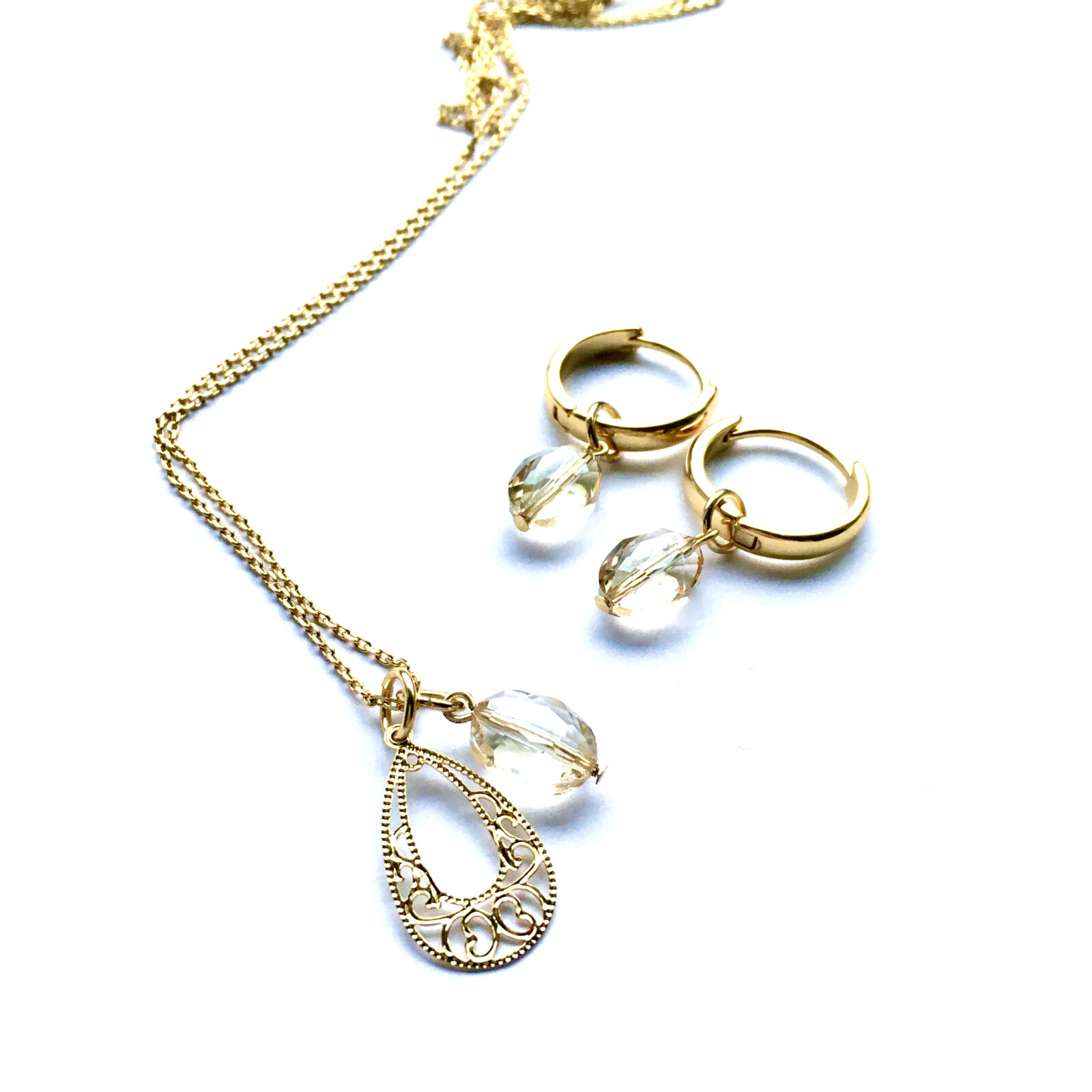 Sieraden set Kwarts goud