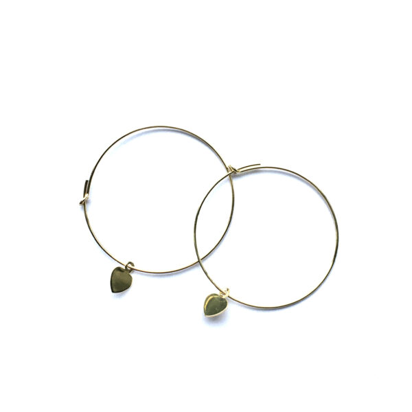 Sieraden set Rozenkwarts goud fijne oorbellen hartje