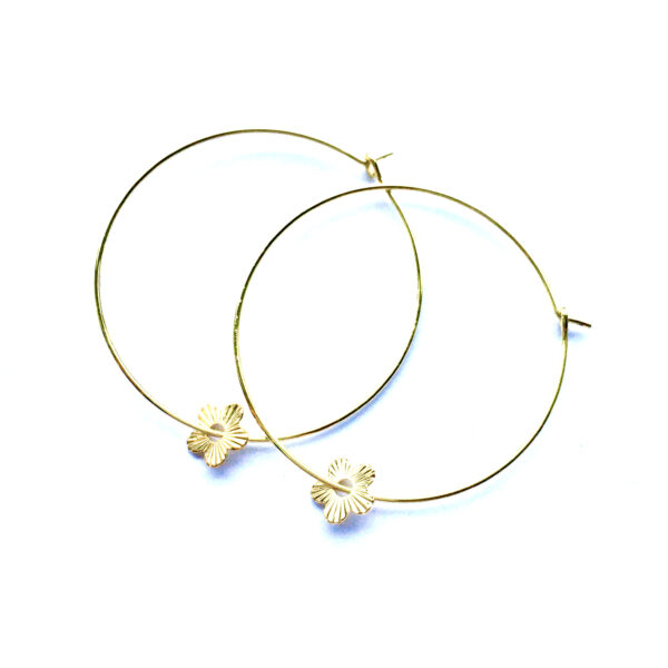 Sieraden set Shiny Rozenkwarts goud fijne oorbellen bloem